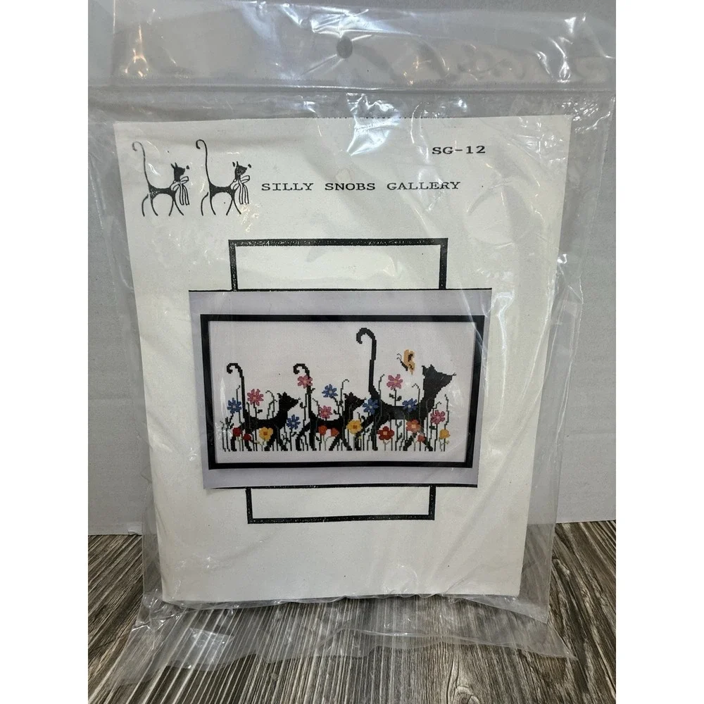 Cross Stitch Silly Snob Gallery Spring Has Sprung SG-13 Three Snobby Cats